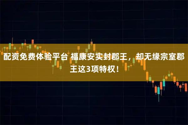 配资免费体验平台 福康安实封郡王，却无缘宗室郡王这3项特权！